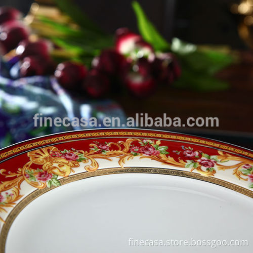10.5 Inches Luxury Fine Bone China Dinner Plates for Weddings